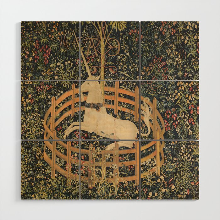 The Unicorn in Captivity Wood Wall Art Gallery Image 1