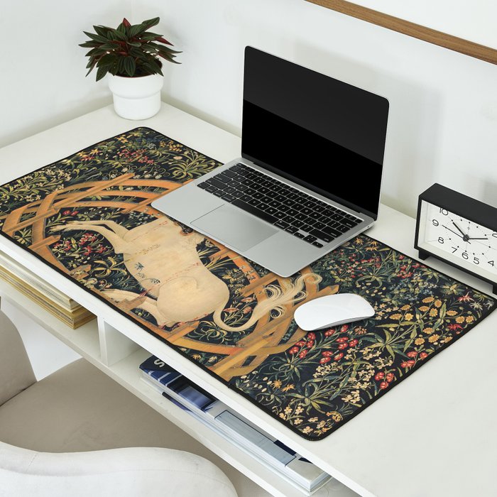 The Unicorn in Captivity Desk Mat Gallery Image 2