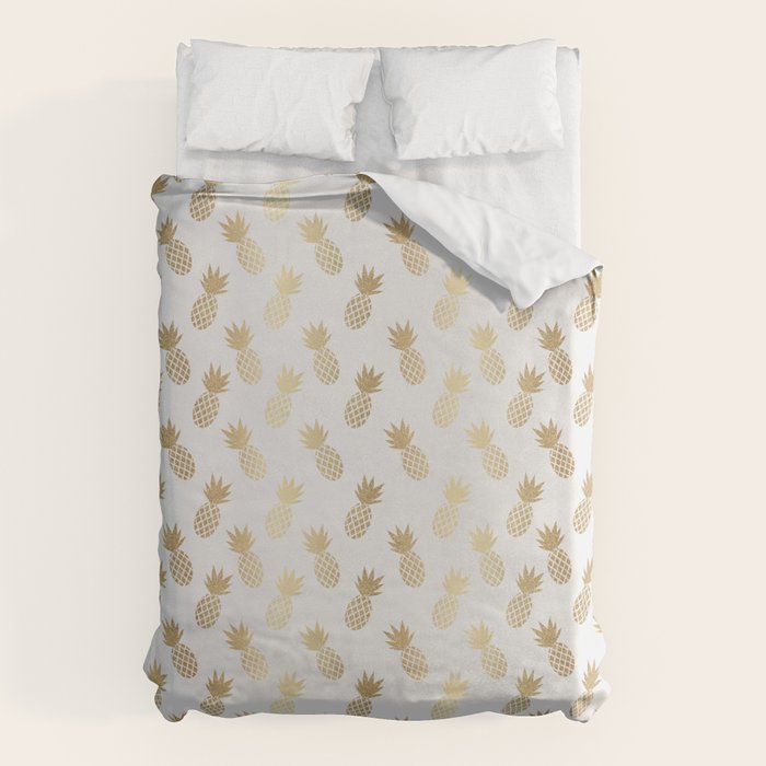 Gold Pineapple Pattern Duvet Cover Gallery Image 6