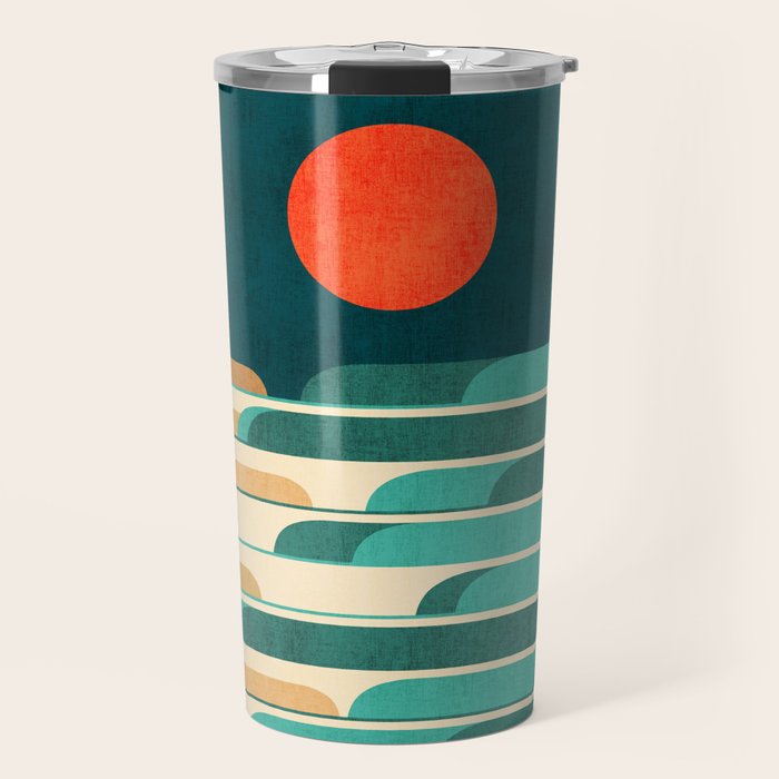 Chasing wave under the red moon Travel Mug Gallery Image 1