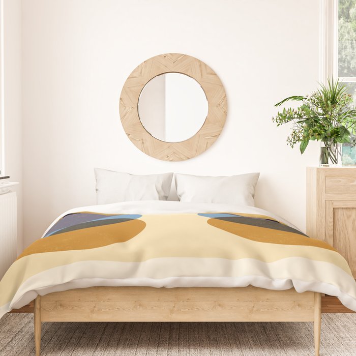Abstraction_SUNRISE_SUNSET_CIRCLE_RISING_COLORFUL_POP_ART_0425A Duvet Cover Gallery Image 3