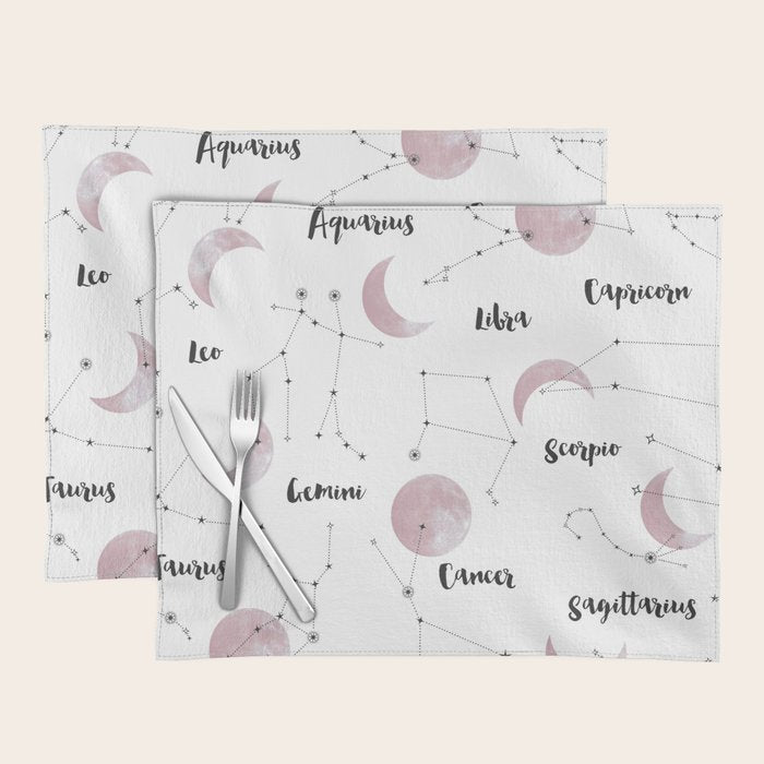 Pink Moon and Constellations Placemat Gallery Image 1