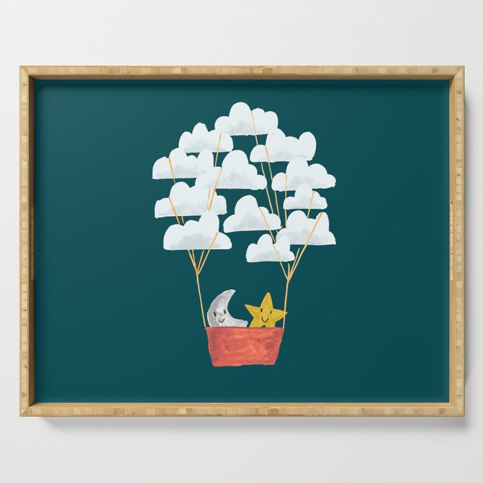 Hot cloud baloon - moon and star Serving Tray Gallery Image 1