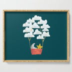 Hot cloud baloon - moon and star Serving Tray Gallery Image 1