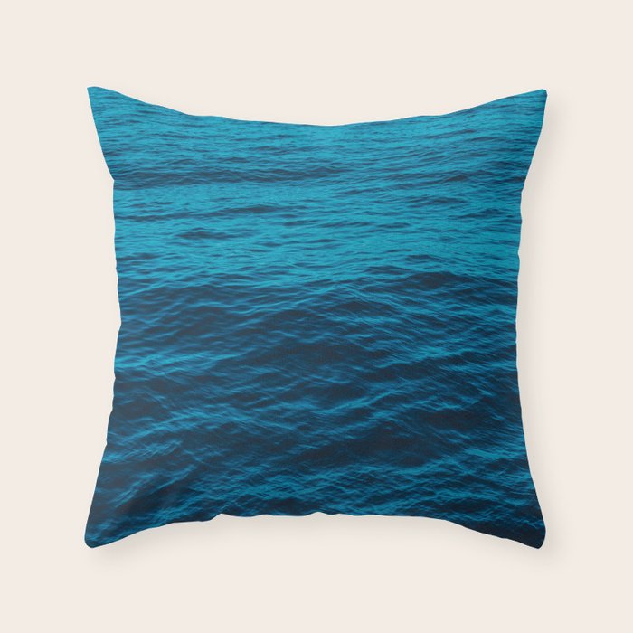 water surface, Blue ocean waves - deep blue sea Throw Pillow Gallery Image 1
