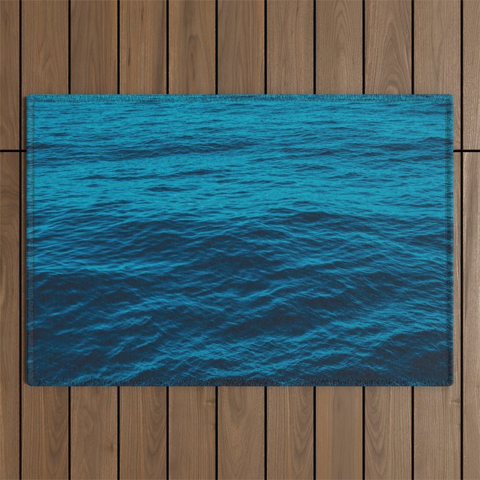 water surface, Blue ocean waves - deep blue sea Outdoor Rug Gallery Image 1