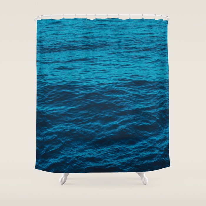 water surface, Blue ocean waves - deep blue sea Shower Curtain Gallery Image 1