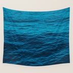 water surface, Blue ocean waves - deep blue sea Wall Tapestry Gallery Image 4