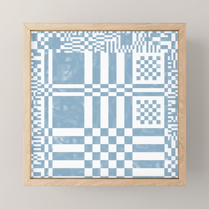 Retro Checkered Squares B Mini Art Print Gallery Image 1