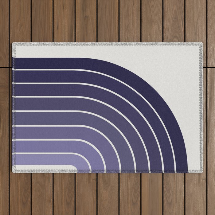 Gradient Arch XI Lavender Dusk Mid Century Modern Rainbow Outdoor Rug Gallery Image 1