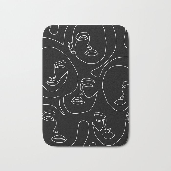 Faces in Dark Bath Mat Gallery Image 1