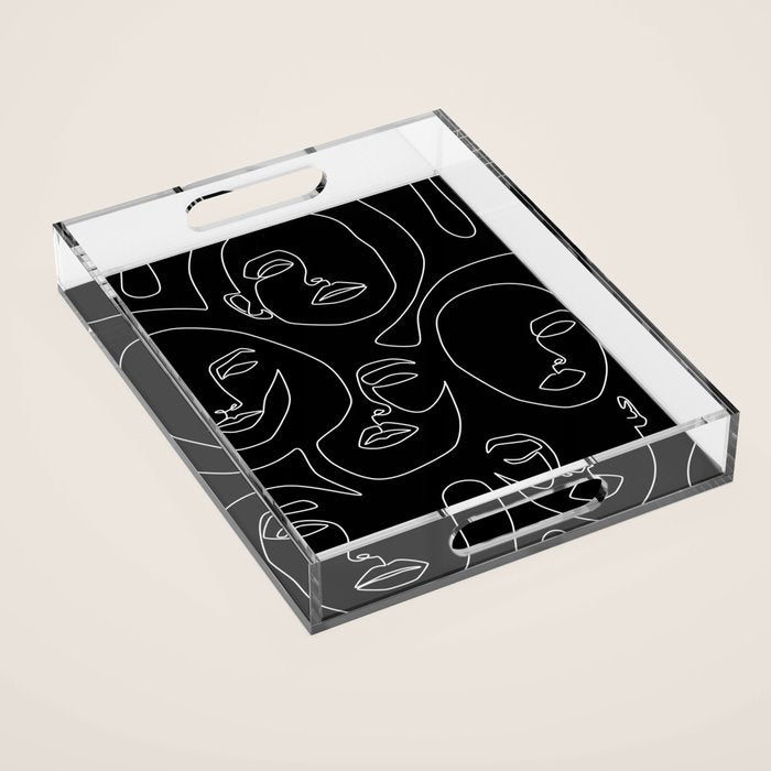 Faces in Dark Acrylic Tray Gallery Image 1