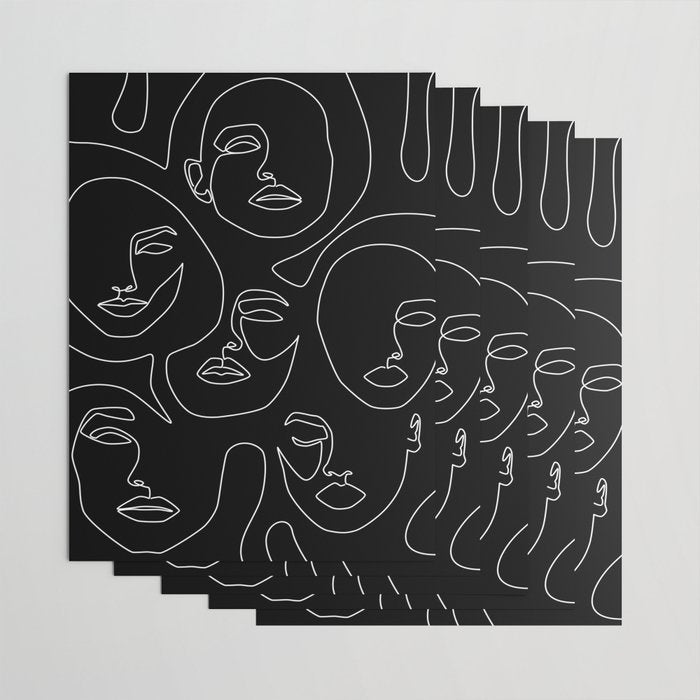 Faces in Dark Wrapping Paper Gallery Image 3