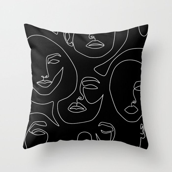 Faces in Dark Throw Pillow Gallery Image 6