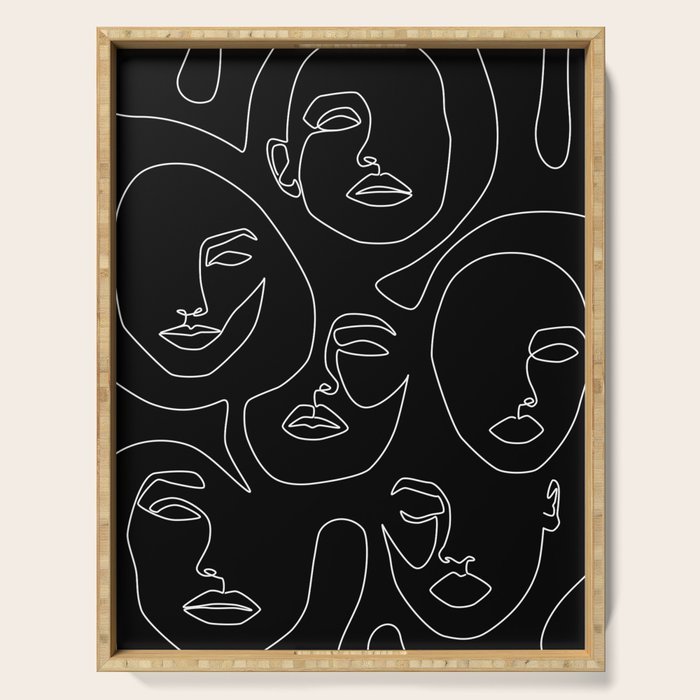 Faces in Dark Serving Tray Gallery Image 1