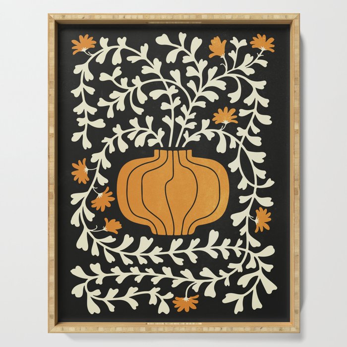 Golden Vase | Summer Bloom: Matisse Night Edition Serving Tray Gallery Image 1