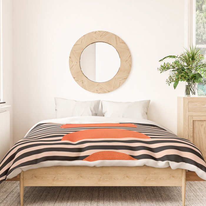 Abstraction_SUNSET_LINE_ART_Minimalism_001 Duvet Cover Gallery Image 3