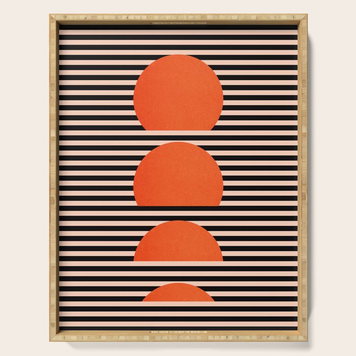 Abstraction_SUNSET_LINE_ART_Minimalism_001 Serving Tray Gallery Image 1