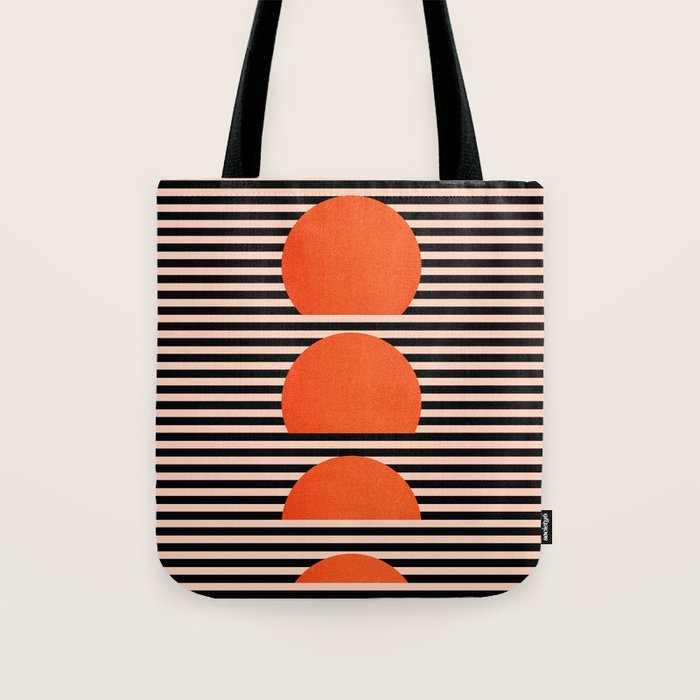Abstraction_SUNSET_LINE_ART_Minimalism_001 Tote Bag Gallery Image 1