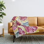 Sliced Grapefruits Watercolor Throw Blanket Gallery Image 1