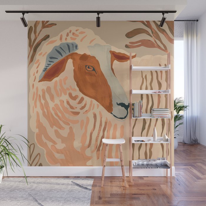 Abstract Rustic Ram 2 Wall Mural Gallery Image 1
