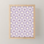 Flower Lavender Gingham Checker in Purple Mini Art Print Gallery Image 1