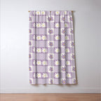 Flower Lavender Gingham Checker in Purple Window Curtain Gallery Image 3