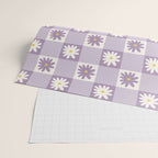Flower Lavender Gingham Checker in Purple Wrapping Paper Gallery Image 2