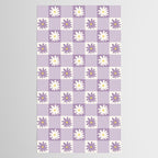 Flower Lavender Gingham Checker in Purple Tablecloth Gallery Image 2