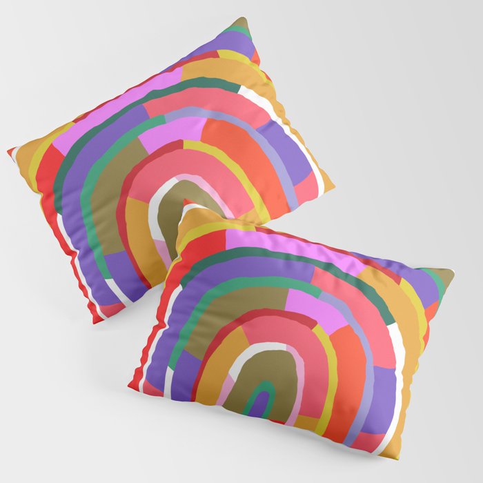 Banded Rainbow Pillow Sham Gallery Image 1
