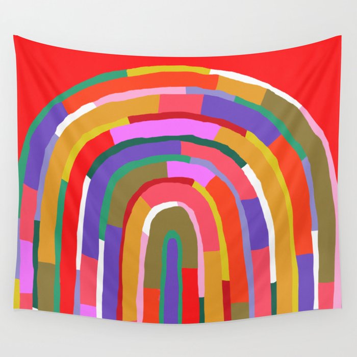 Banded Rainbow Wall Tapestry Gallery Image 4