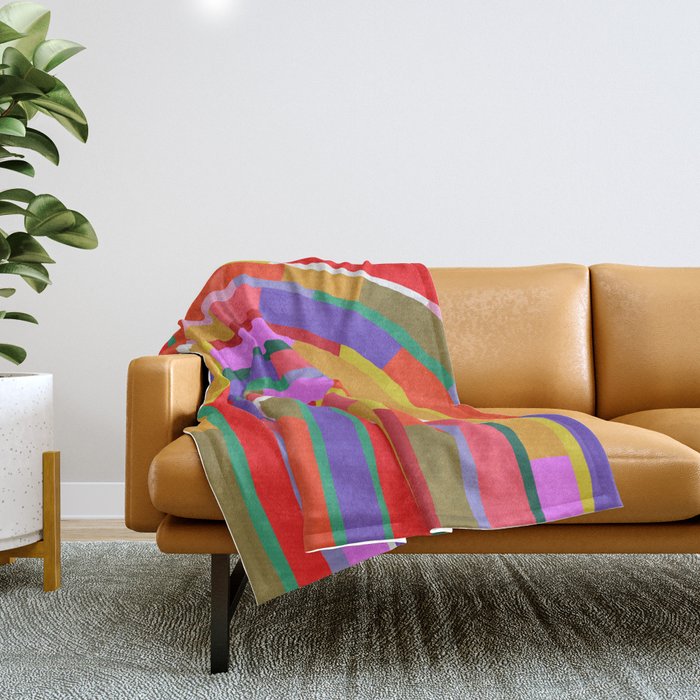 Banded Rainbow Throw Blanket Gallery Image 1