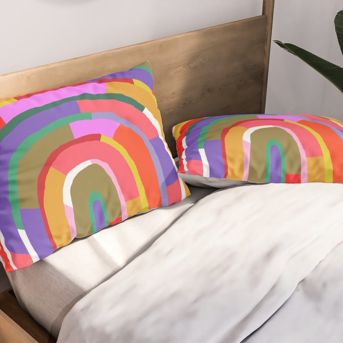 Banded Rainbow Pillow Sham Gallery Image 2