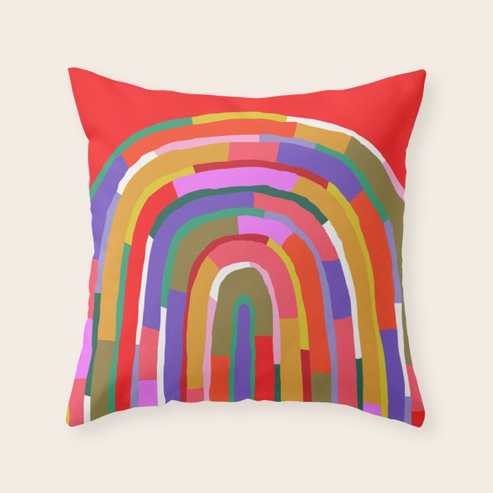 Banded Rainbow Throw Pillow Gallery Image 6