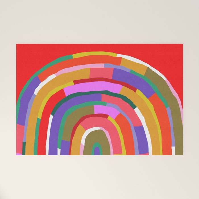 Banded Rainbow Welcome Mat Gallery Image 1