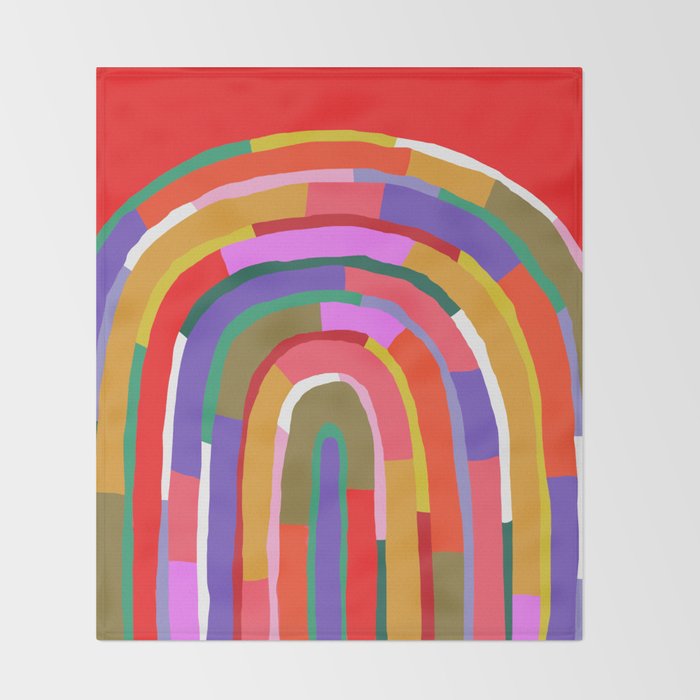 Banded Rainbow Throw Blanket Gallery Image 2
