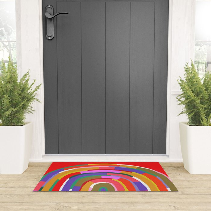 Banded Rainbow Welcome Mat Gallery Image 3