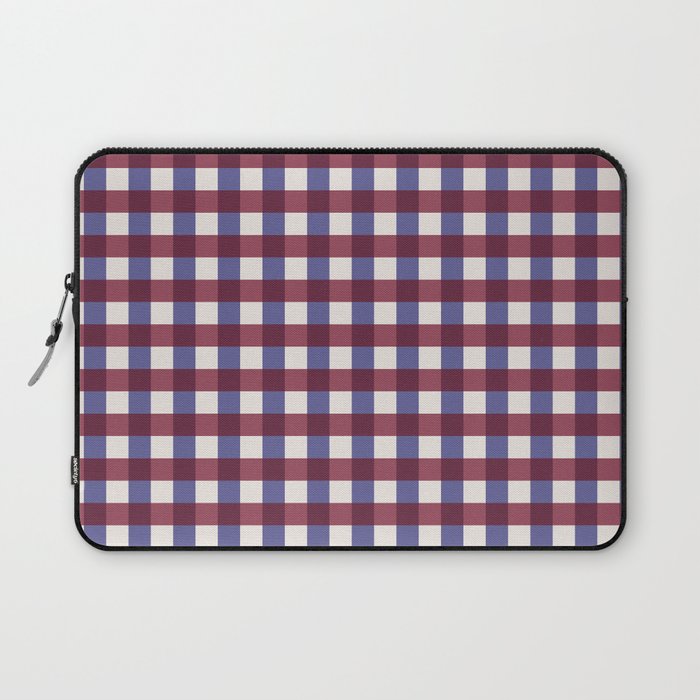 Checkered Multicolor Pattern XVII Berry Red and Violet Laptop Sleeve Gallery Image 1