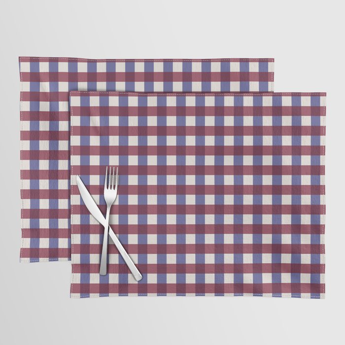 Checkered Multicolor Pattern XVII Berry Red and Violet Placemat Gallery Image 1
