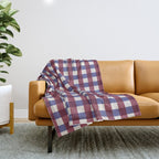 Checkered Multicolor Pattern XVII Berry Red and Violet Throw Blanket Gallery Image 1