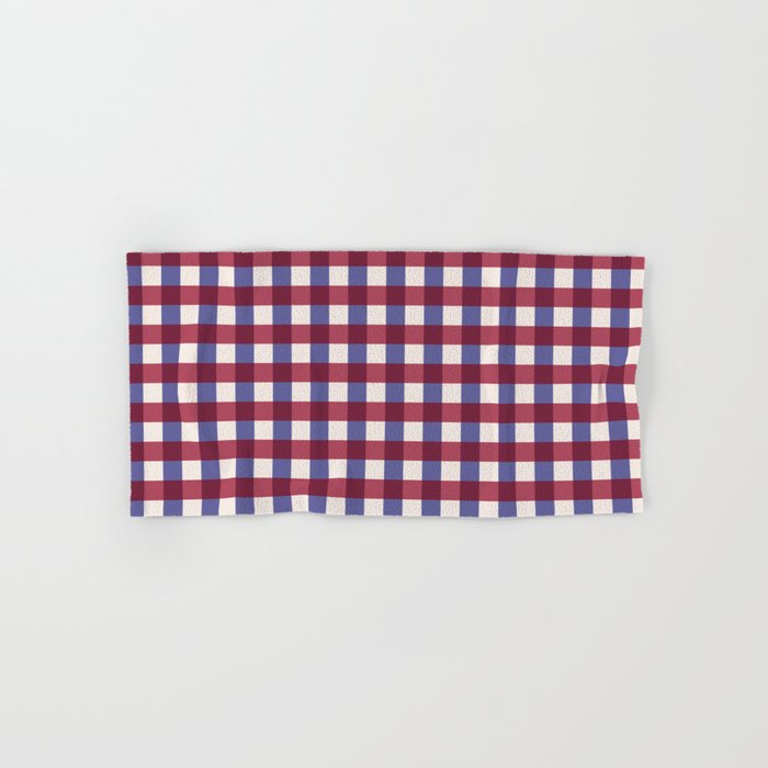 Checkered Multicolor Pattern XVII Berry Red and Violet Bath Towel Gallery Image 1