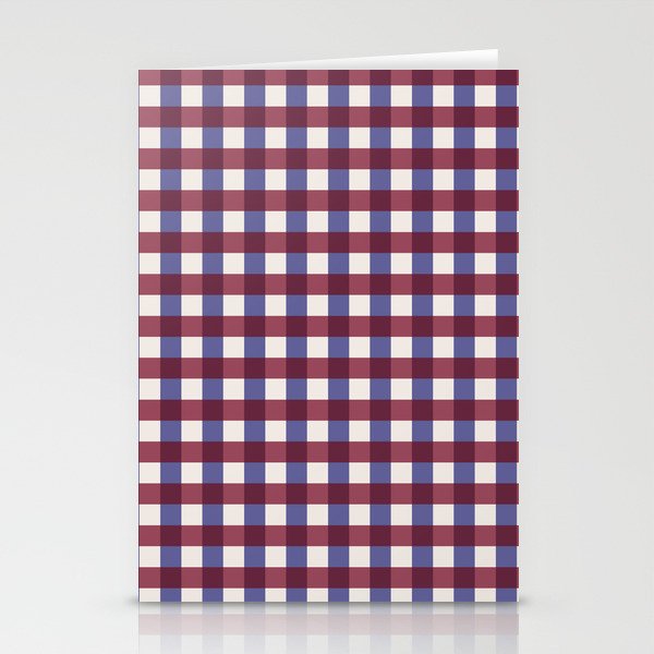 Checkered Multicolor Pattern XVII Berry Red and Violet Stationery Card Gallery Image 2