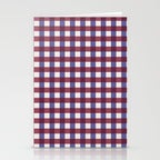 Checkered Multicolor Pattern XVII Berry Red and Violet Stationery Card Gallery Image 2