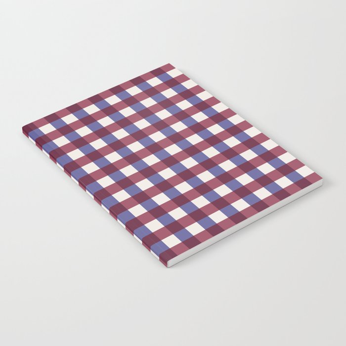 Checkered Multicolor Pattern XVII Berry Red and Violet Notebook Gallery Image 2