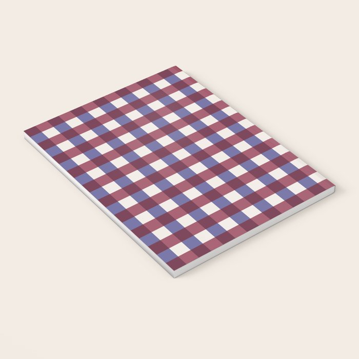 Checkered Multicolor Pattern XVII Berry Red and Violet Notebook Gallery Image 3