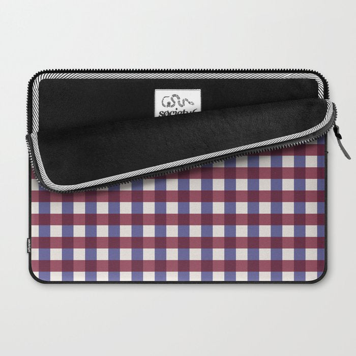 Checkered Multicolor Pattern XVII Berry Red and Violet Laptop Sleeve Gallery Image 2