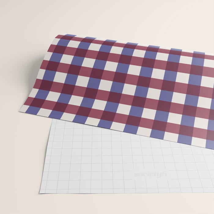 Checkered Multicolor Pattern XVII Berry Red and Violet Wrapping Paper Gallery Image 2