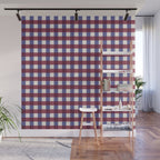 Checkered Multicolor Pattern XVII Berry Red and Violet Wall Mural Gallery Image 1