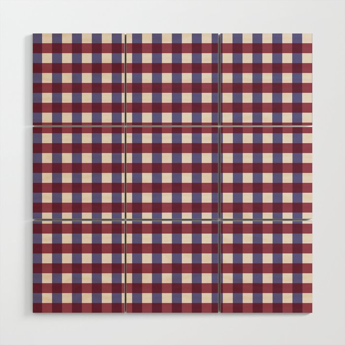 Checkered Multicolor Pattern XVII Berry Red and Violet Wood Wall Art Gallery Image 1