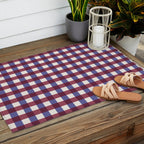 Checkered Multicolor Pattern XVII Berry Red and Violet Outdoor Rug Gallery Image 2